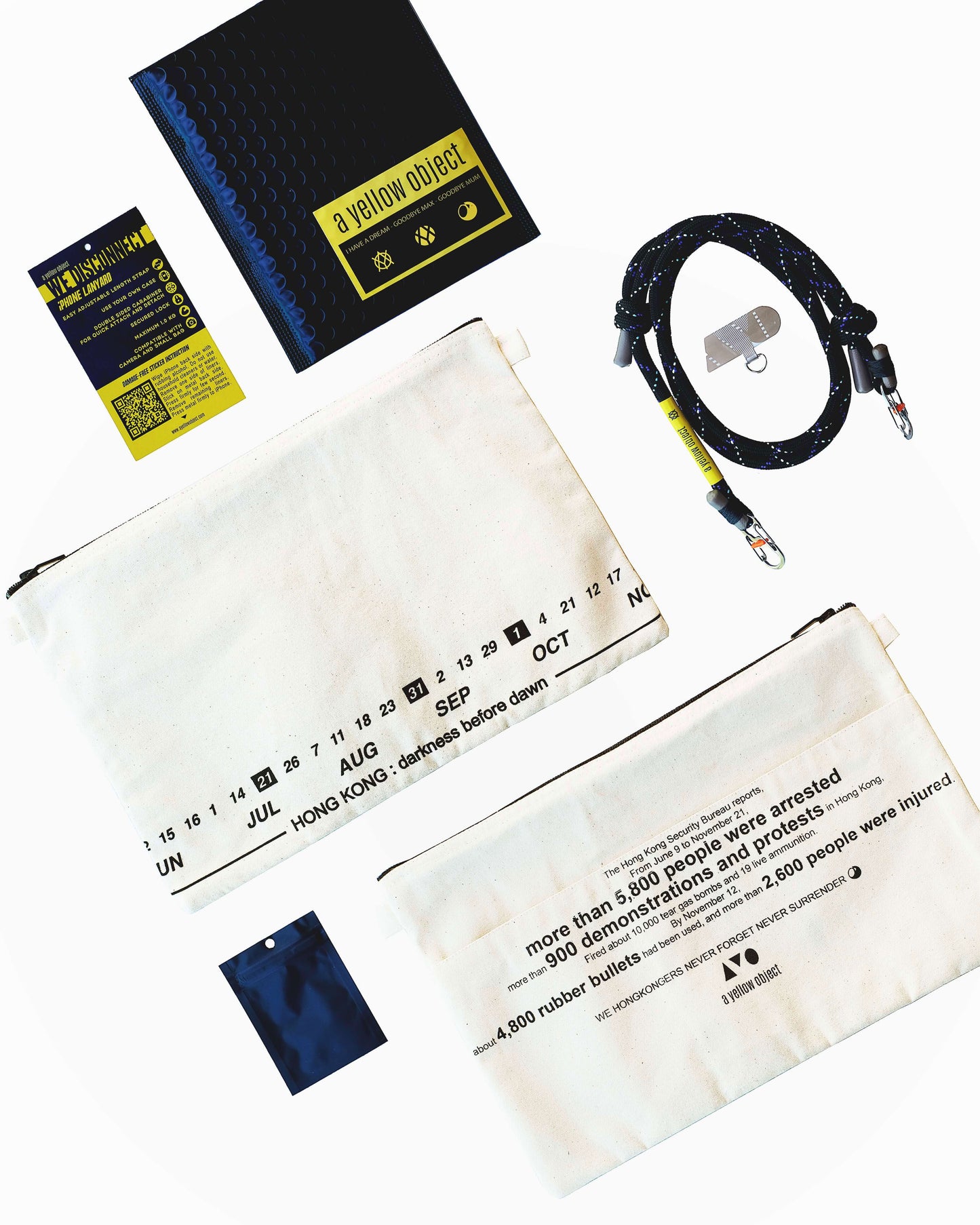 We Disconnect iPhone Lanyard (Black) - A Yellow Object