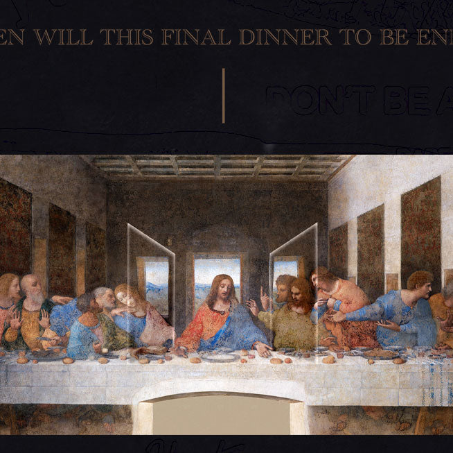 The Last Supper in Pandemic T-Shirt (Black) - a yellow object