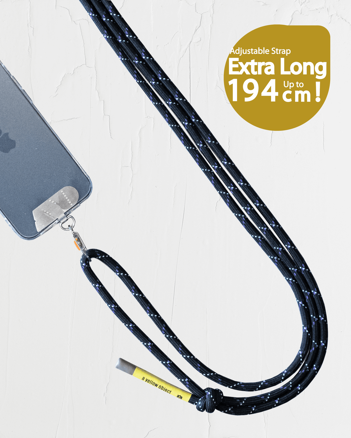 {Extra-Long} We Disconnect Phone Lanyard - Metal Plate x 2 - a yellow object