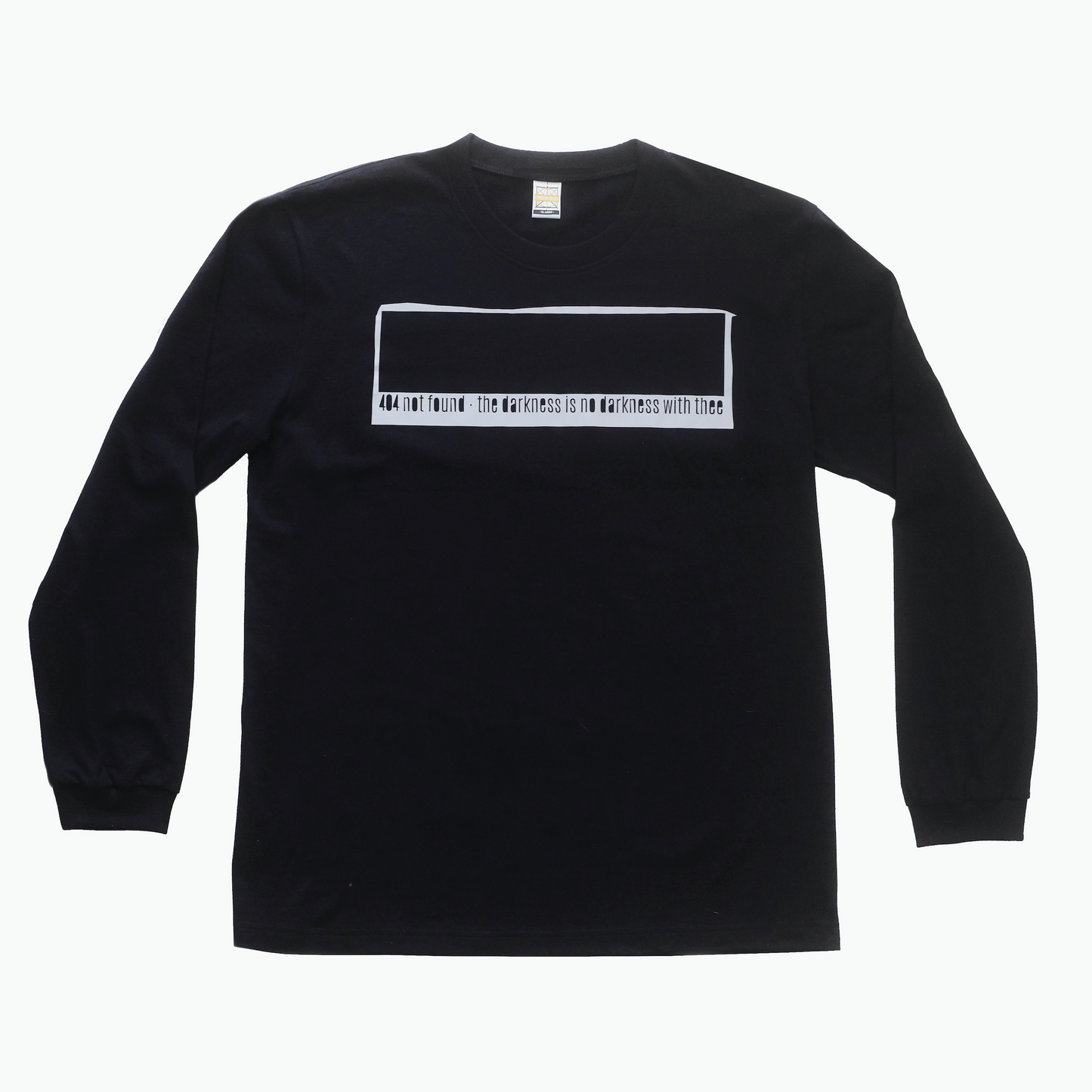 404 Not Found Long Sleeve T-Shirt (Black) - a yellow object