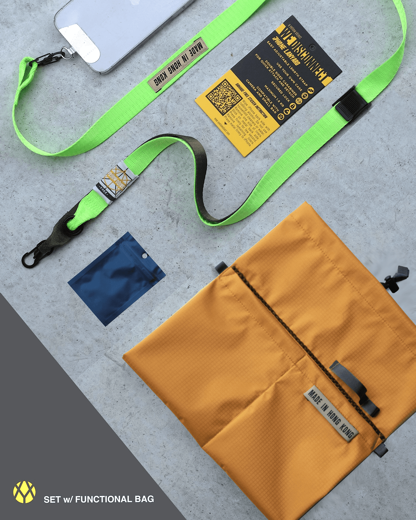 We Disconnect 2.0 Phone Lanyard (Lime) - a yellow object