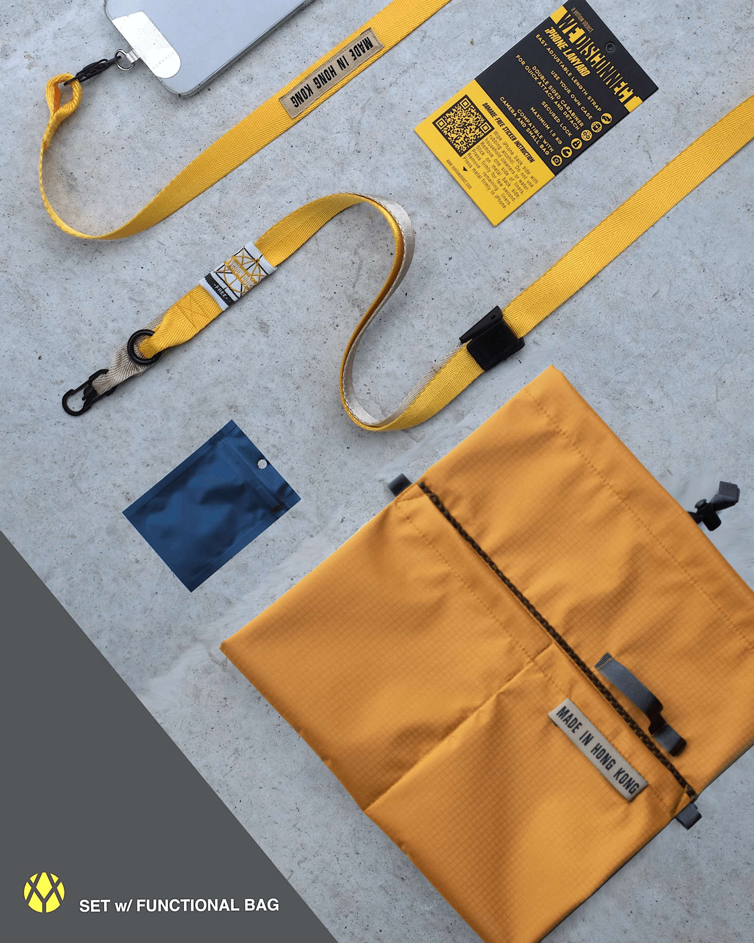 We Disconnect 2.0 Phone Lanyard (Yellow) - a yellow object