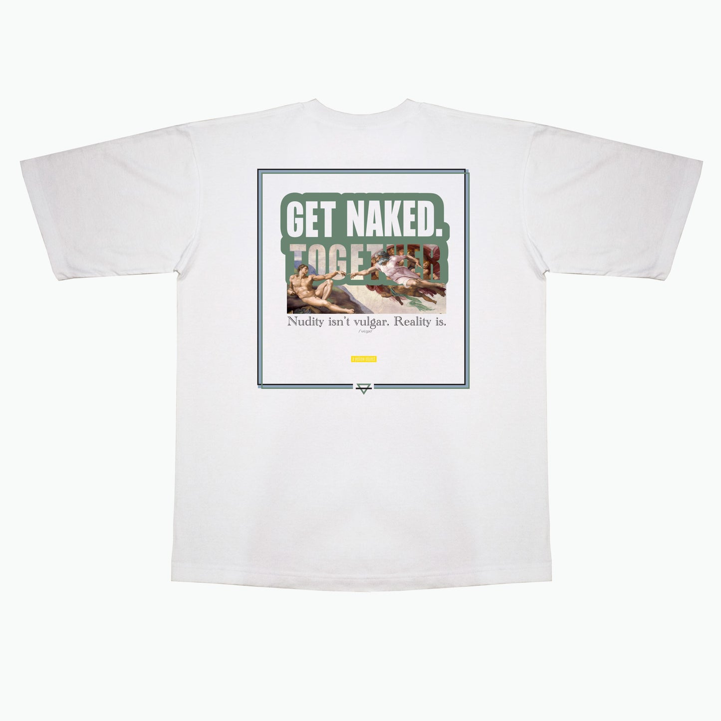 Get Naked T-Shirt (White) - a yellow object