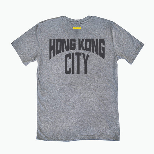 Hong Kong City T-Shirt (Gray) - a yellow object