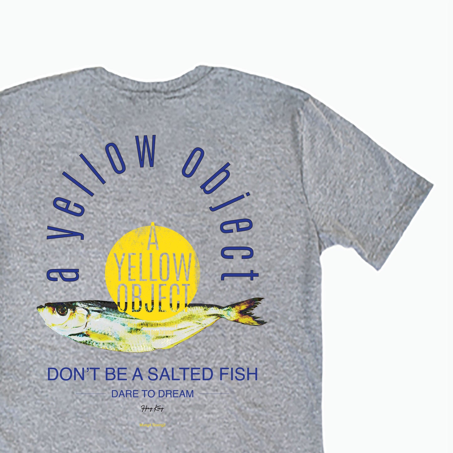 Salted Fish T-Shirt (Gray) - a yellow object