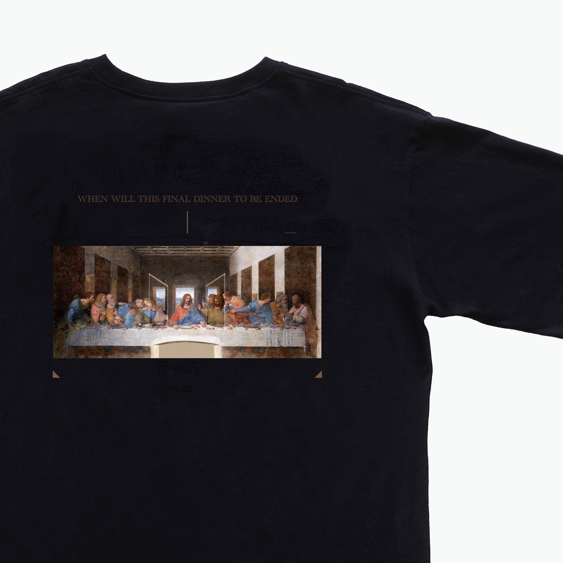 The Last Supper in Pandemic T-Shirt (Black) - a yellow object